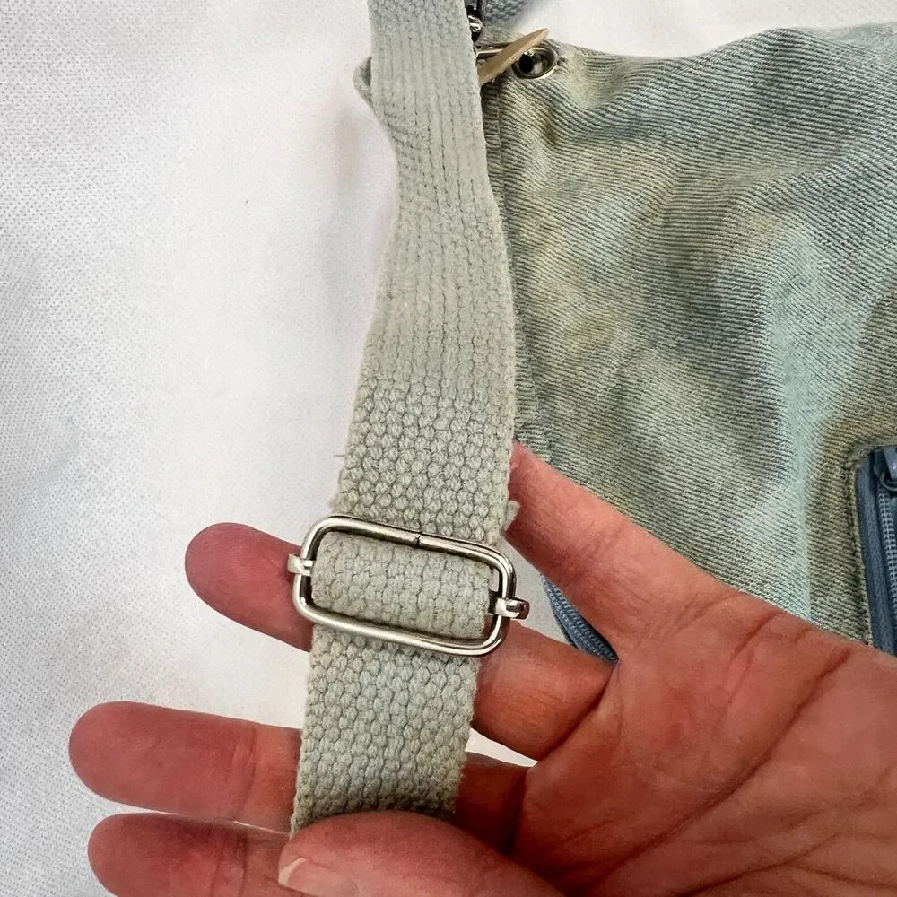Vintage Holiday Fair Faded Blue Jean‎ Denim Hobo Crossbody Jetbag - Picture 4 of 12